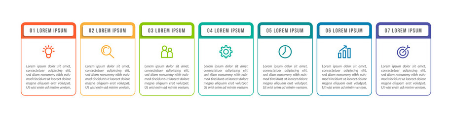 Minimal infographic template design with numbers 7 options or steps.