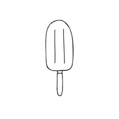 Vector hand drawn doodle sketch fruit ice cream isolated on white background