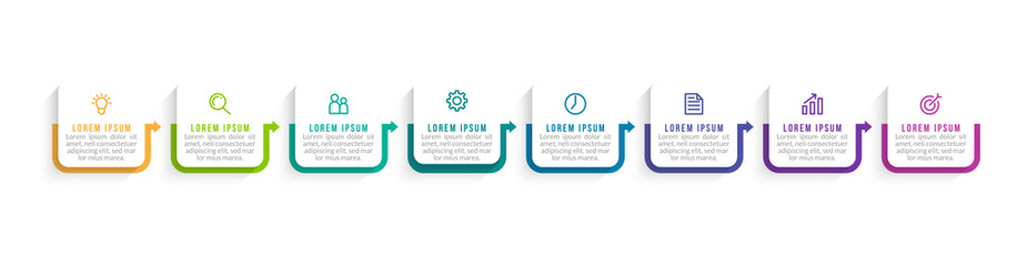 Minimal infographic template design with numbers 8 options or steps.