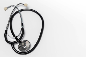 Stethoscope isolated on white background. Close-up