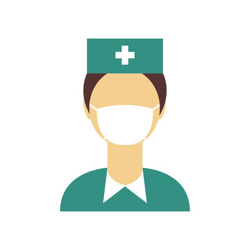 doctor, nurse icon, vector illustration