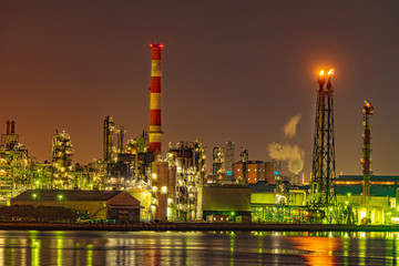 Obraz na płótnie Canvas 川崎・京浜工業地帯の工場夜景