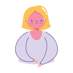 young woman female cartoon avatar isolated icon design