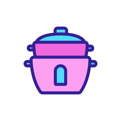 kitchen double boiler for food icon vector. kitchen double boiler for food sign. color symbol illustration