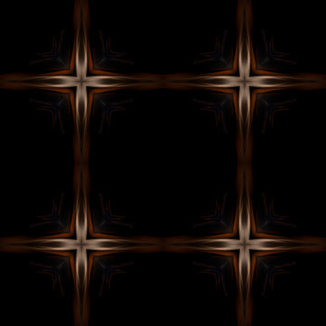 Kaleidoscope, a seamless abstract geometric pattern from the photo - the lights of the night city. It's a focus. Colored spots of light on a dark background.