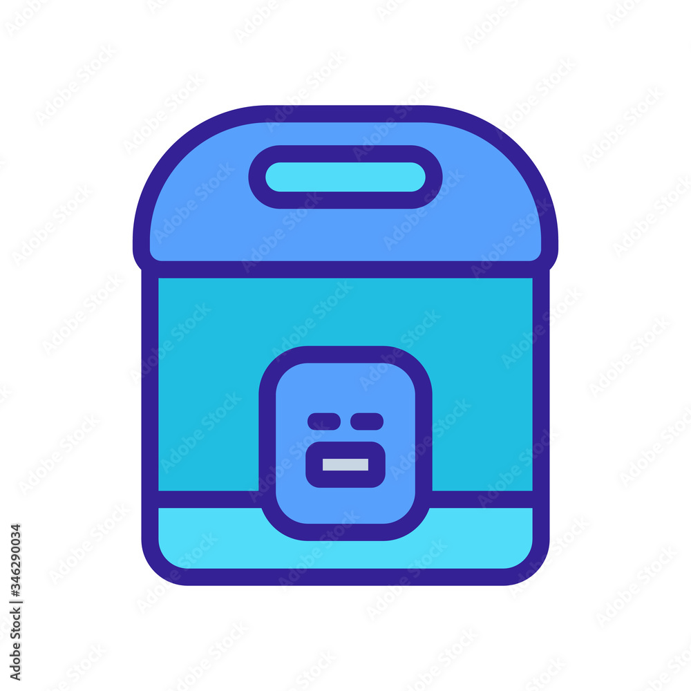 Poster slow cooker with indicator timer icon vector. slow cooker with indicator timer sign. color symbol il