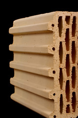 Close up of ceramic building block for construction