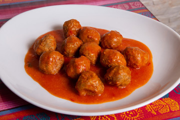 Meat Balls in Sweet and Sour Sauce.