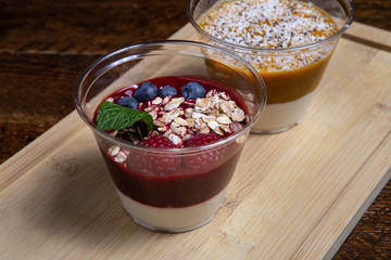 Yogurt parfait with chia seeds.