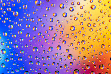 Drops pattern rain. Wet water on window glass. Bubble background.