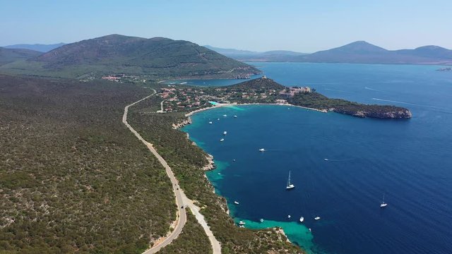 Porto Conte Regional Natural Park, Sardinia, Italy. View over Porto Conte Regional Natural Park and Pischina Salida in Sardinia, Italy. Cliffs in Sardinia in the Porto Conte Regional Natural Park