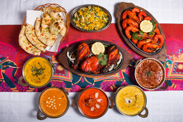 Assorted indian food set