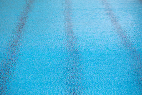 Olympic pool with a blue water