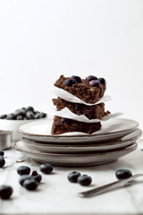 healthy breakfast oatmeal bake with blueberries