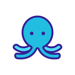 four tentacle squid with huge head icon vector. four tentacle squid with huge head sign. color symbol illustration