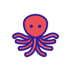 scary octopus with many tentacles icon vector. scary octopus with many tentacles sign. color symbol illustration