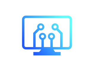 A vector Illustration of the smart family in computing logo vector format with blue and orange color