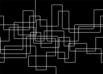 Abstract vector pattern of thin white lines on a black background. Modern vector background