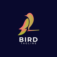Abstract colourful bird logo design template vector