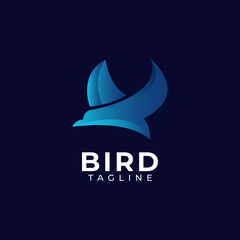 Abstract colourful bird logo design template vector