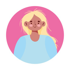 young woman female cartoon avatar isolated icon design