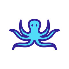 squid with long tentacles icon vector. squid with long tentacles sign. color symbol illustration