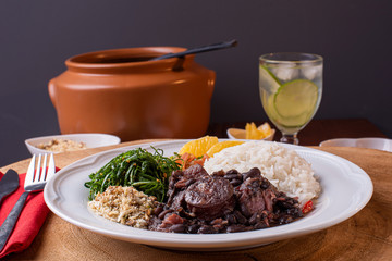 
Feijoada. Typical Brazilian food with black beans, pork meat and sausage