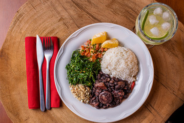 
Feijoada. Typical Brazilian food with black beans, pork meat and sausage