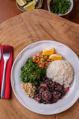 
Feijoada. Typical Brazilian food with black beans, pork meat and sausage