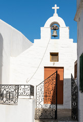 Traditional little church in Lefkes village, on Paros island in Greece