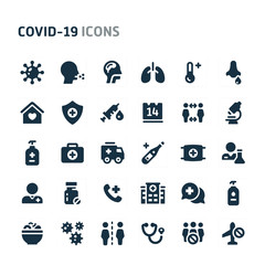 Coronavirus - Covid-19 Icon Set. Fillio Black Icon Series.