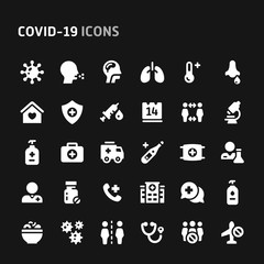 Coronavirus - Covid-19 Vector Icon Set.