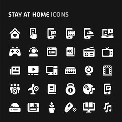 Stay at Home Order Vector Icon Set.