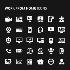 Work from Home Order Vector Icon Set.
