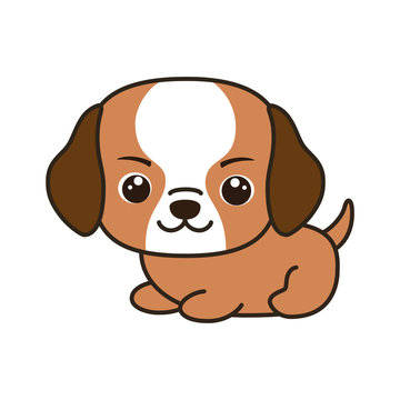 Lovely puppy cartoon illustration isolated on white background
