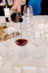 pouring wine table