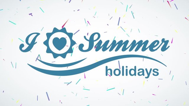 summertime vacation written with classical typography and a tiny heart inner a edge replacing the language romance and ripple underlining text