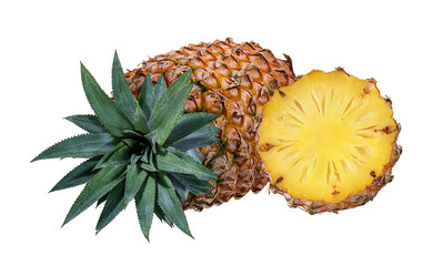 Fresh pineapple isolated on white background