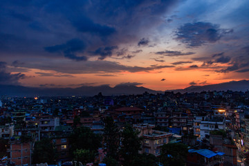 Fototapeta na wymiar Kathmandu City at dusk