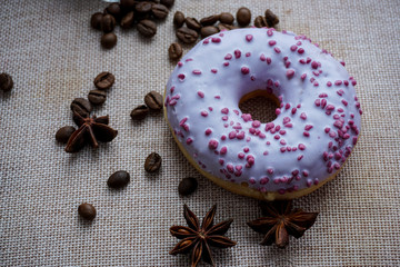 berry donuts with icing sugar