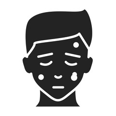 Skin cancer line black glyph icon. Human dermatology disease concept. Isolated element. Outline pictogram for web page, mobile app, promo.