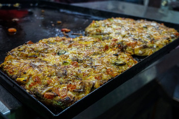 traditional egyptian pizza with vegetables