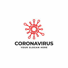 Line art style abstract modern professional covid-19 corona virus logo design vector template. Covid 19 icon design for business or corporate identity.