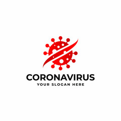 Creative modern professional covid-19 corona virus logo design vector template. Covid 19 icon design for business or corporate identity.
