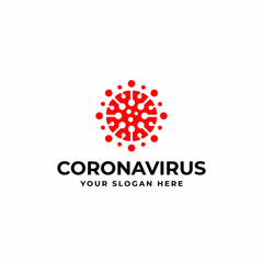 Creative concept covid-19 corona virus logo design vector template. Covid 19 icon design for business or corporate identity.