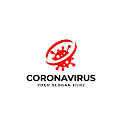Modern abstract professional covid-19 corona virus logo design concept vector template. Covid 19 icon design for business or corporate identity.