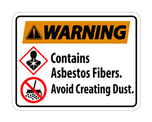 Warning Label Contains Asbestos Fibers,Avoid Creating Dust