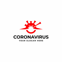 Trendy abstract modern covid-19 corona virus logo design vector template. Covid 19 icon design for business or corporate identity.