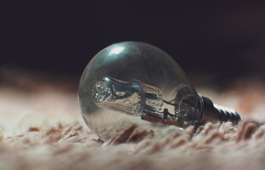 light bulb on black background 