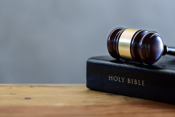 Judge's gavel and holy bible